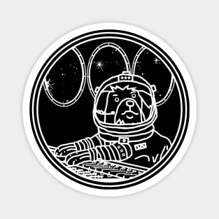 Space Dog Astronaut in Sci Fi Spaceship Magnet